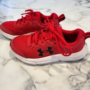 Under Armour Kids Red and Black Sneakers